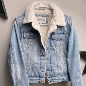Fleece jean jacket